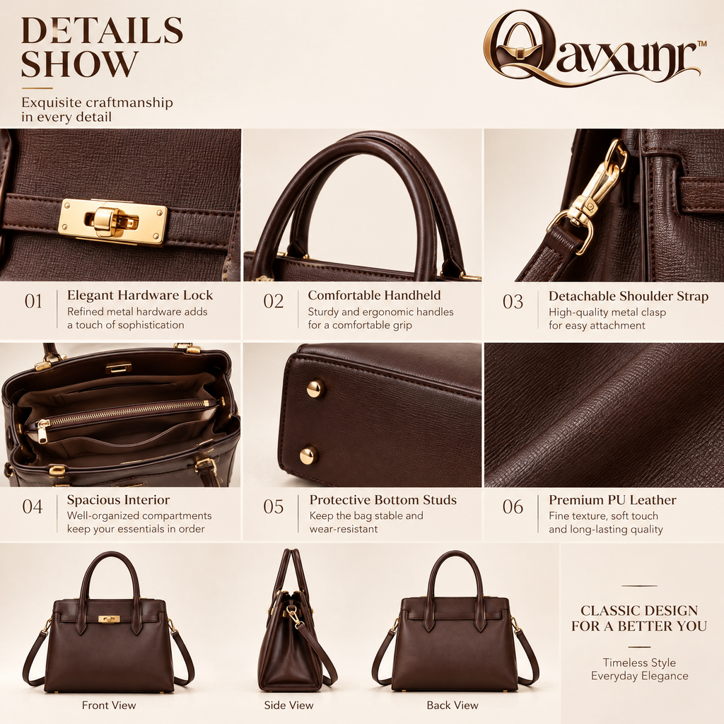 𝑸𝒂𝒗𝒙𝒖𝒏𝒓™ Espresso Lock-Clasp Satchel