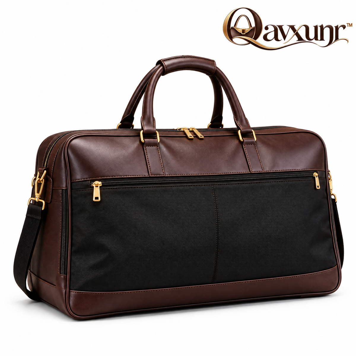 𝑸𝒂𝒗𝒙𝒖𝒏𝒓™ Brown Travel Briefcase with Front Zip Pocket